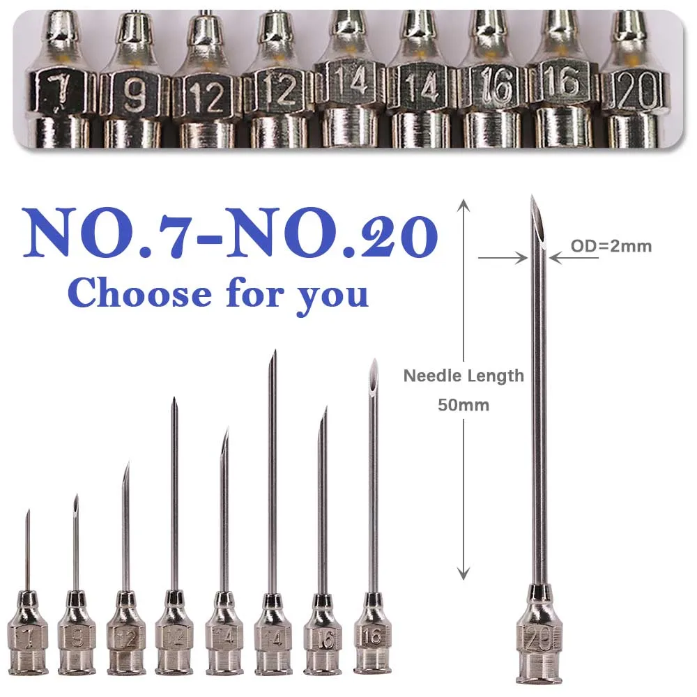 10/20/30/50ml Veterinary Tool Syringe Vaccine Injection Adjustable Dose 304 Stainless Steel Pinhead Dispensing Livestock Poultry