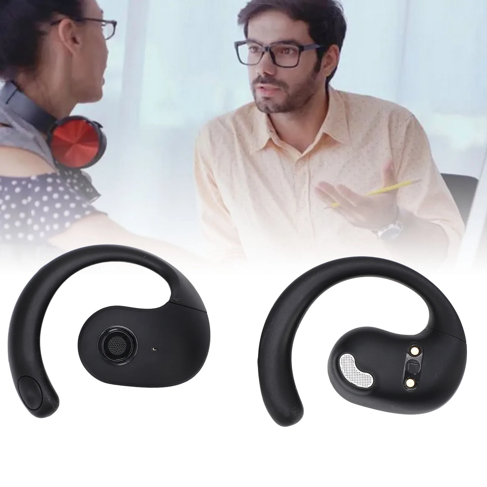 Wireless Bluetooth AI Real-time Language Translation Earphones 144 Language Ear Hanging Headphone Translator for Travel Business