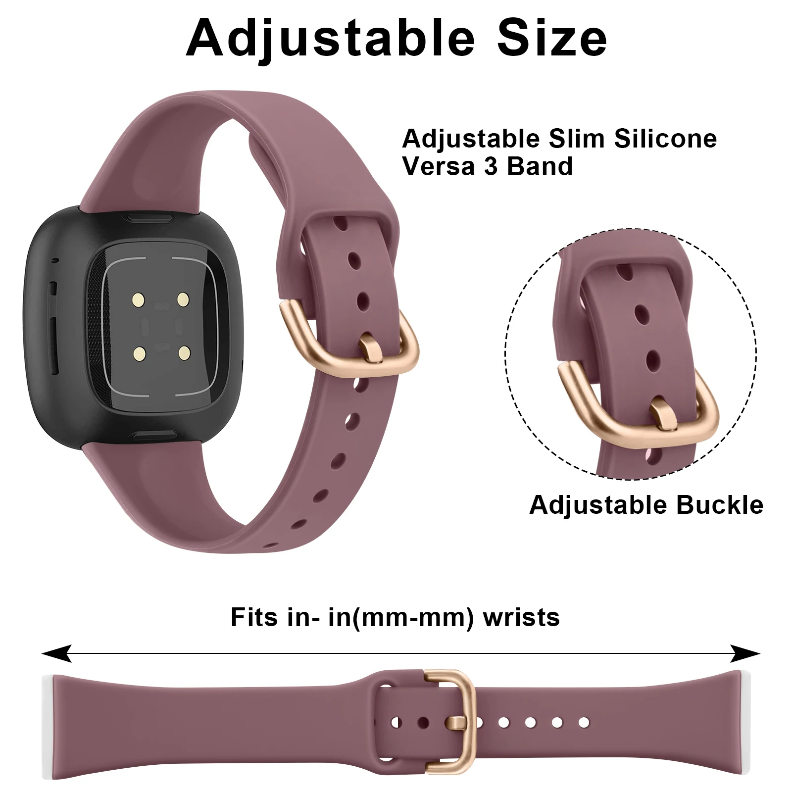 Silicone Slim Strap Band Bracelet Replacement
