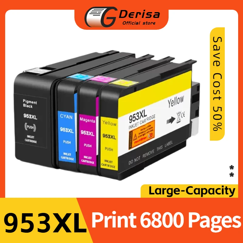 

953XL Compatible for Hp953 Ink Cartridge with New Chip Full Ink for Hp 953 Officejet Pro 7720 7730 7740 8710 8718 8720 Printer