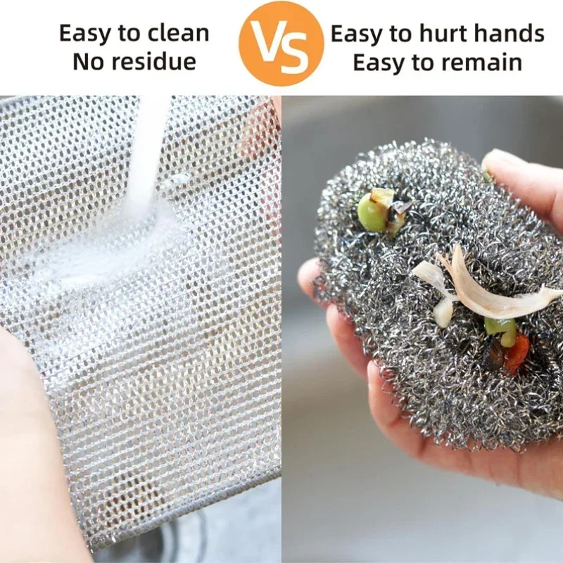 Magic Wire Cleaning Cloth Washable Multipurpose Anti Scratch Cloth Metal Wires Rags Kitchen Cleaning 10-2pc cleaning cloth