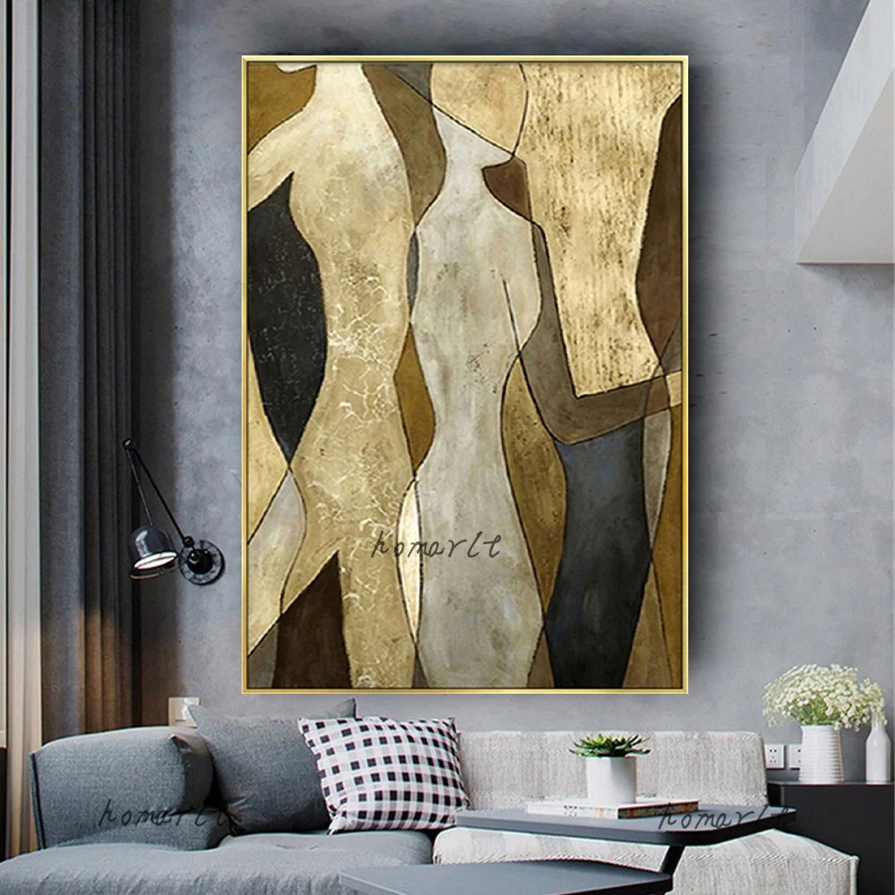 Gray And Gold Abstract Art Free Global Delivery