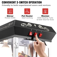 VEVOR Machine à Pop Corn 850 W, Appareil à Pop-corn de Comptoir Électrique, Bol de 227 g pour 48 Tasses par Lot, en Verre Trempé, avec 4 Cuillères, Style cinéma, Facile à Nettoyer, Fête Magasin, Noir 5
