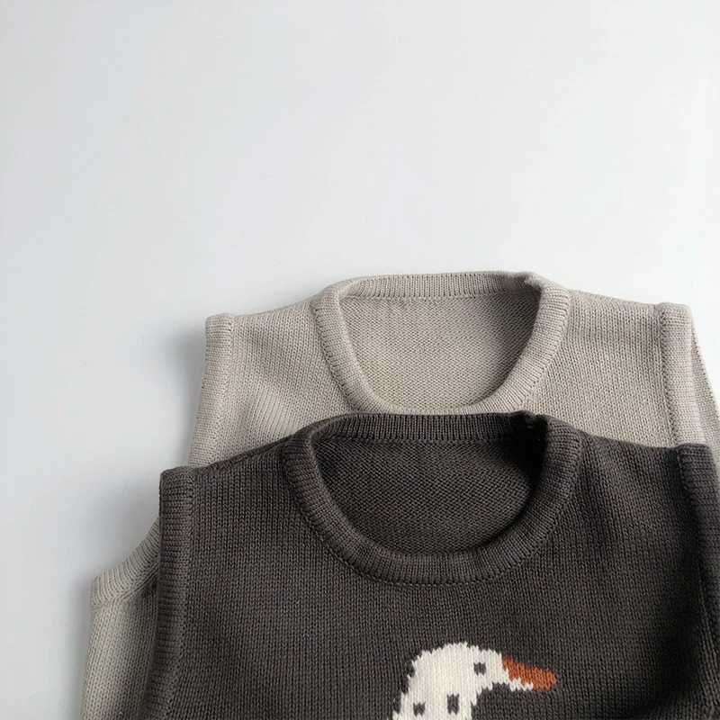 Childrens Sleeveless Knitted Vest - Cute Animal Cotton Sweater Coat for Boys  Girls