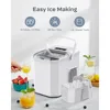Ice maker countertop, portable ice maker with handle, self-cleaning ice maker with basket and spoon, 9 cubes in 6 minutes 6