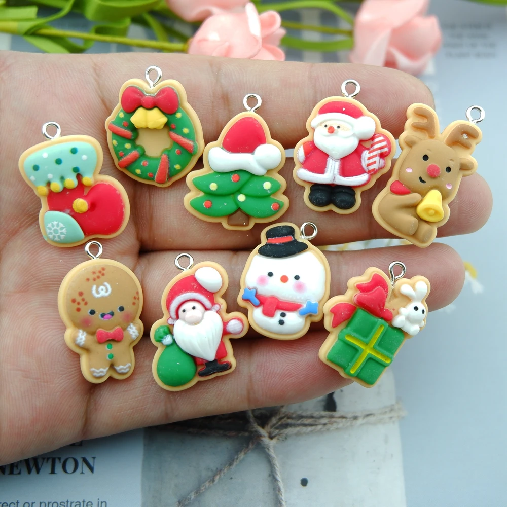 Großhandel Weihnachten Charme für Schmuck machen diy Ohrring Armband Anhänger Zubehör Funde Telefon machen Bulk