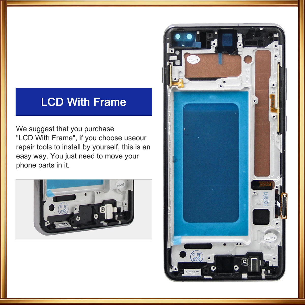Schermo TFT da 6,4 pollici S10+ per Samsung Galaxy S10+ S10 Plus, display LCD touch screen digitalizzatore SM-G975F G975U con telaio - immagine 3