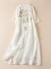Robes d'été imprimées vintage pour femmes 2026 – Nouvelle robe longue décontractée et respirante pour femme, tenue de bureau élégante