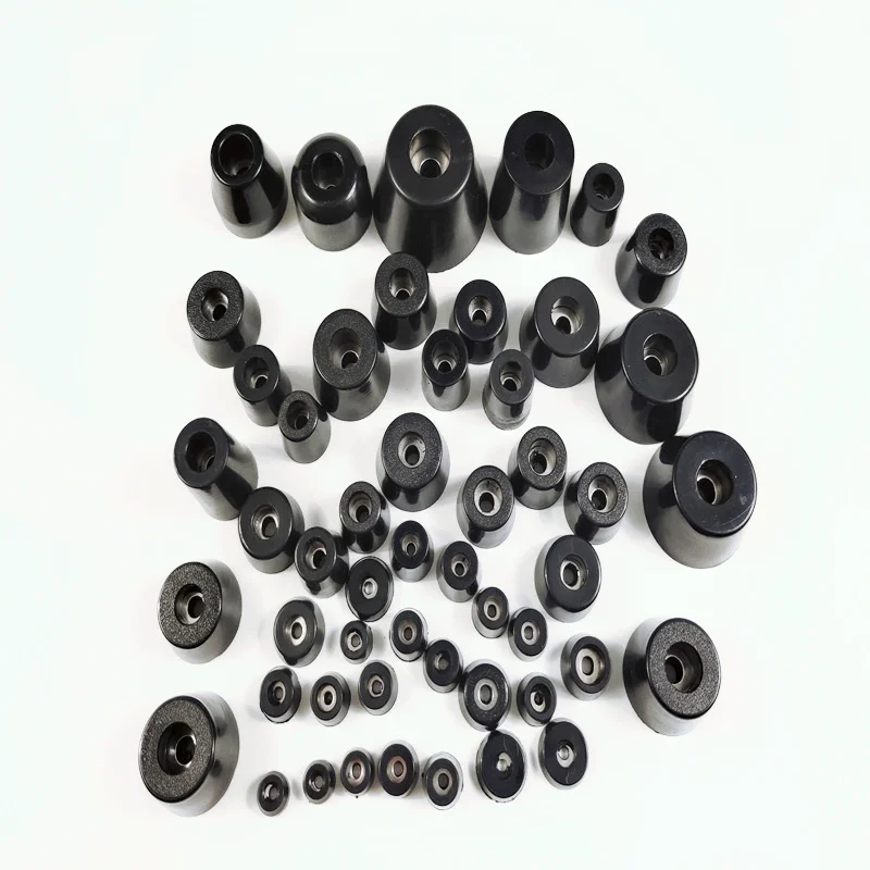 Diameter 28mm to 50mm Large Rubber Foot Pad Black Round Rubber Feet with Gasket Machine Instrument Non-slip Cabinet Feet