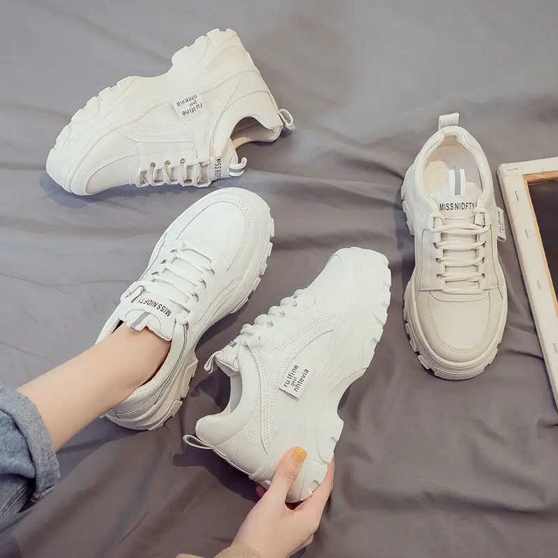 Hot Sales 2023 New Father Shoes in Autumn and Winter Increase Thick Sole Small White Shoes Female Leisure Shoes Women Sneakers