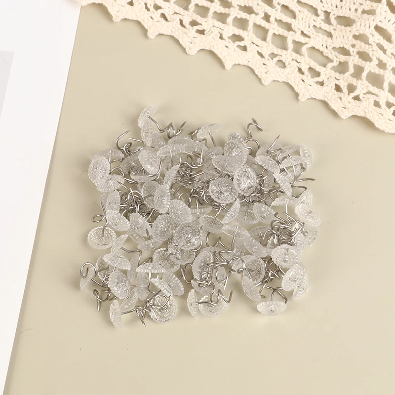

100PCS Clear Heads Twist Pins Fixed Fasteners For Household Upholstery Blankets Chair Sofa Decorate Repaired Loose Drapery Pins