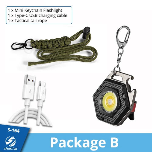 미니 캠핑 라이트 LED 손전등 랜턴 USB 충전 COB 키 체인, 작업 조명 투광 조명 강한 자석 IP64 방수 8