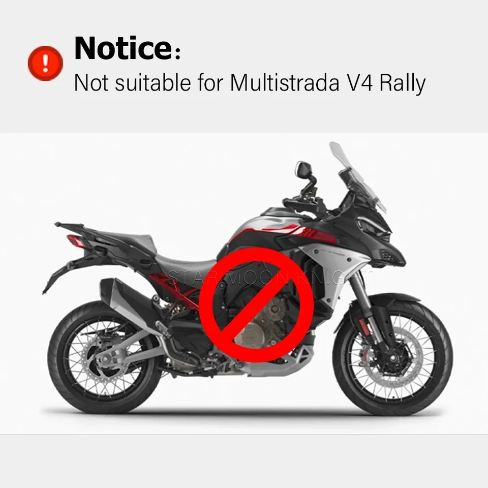 Kit Adesivi Gomma Per Serbatoio DUCATI Multistrada V4S 2021 - Protezione E Grip Laterale, 3 Pezzi, Nero
