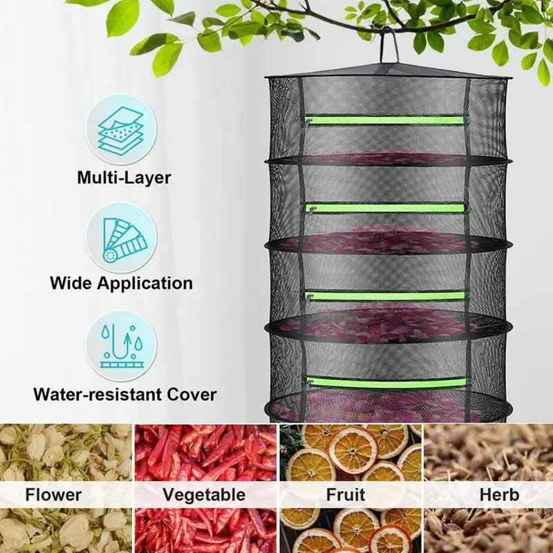 Herb Drying Rack Large Capacity Mesh Hang Basket Dryer Net Herb Hangers for Drying Multipurpose Hang Mesh Net Hang Drying Net 3