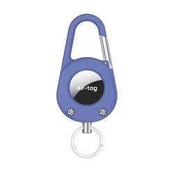 Rugged Shockproof Airtag Holder with Carabiner Keychain (Sky Blue)