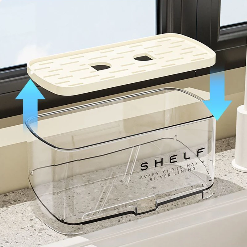 Kitchen Sink Organizer Drain Rack Self-draining Shelf Sponge Holder Dishcloth Faucet Storage Soap Drainer Kitchen Accessories - 2