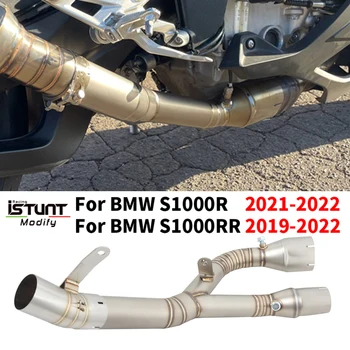 Slip For BMW S1000RR S1000R S1000 R 2019 2020 2021 2022 2023 Motorcycle Exhaust Modify System Escape Moto Middle Link Pipe 60MM