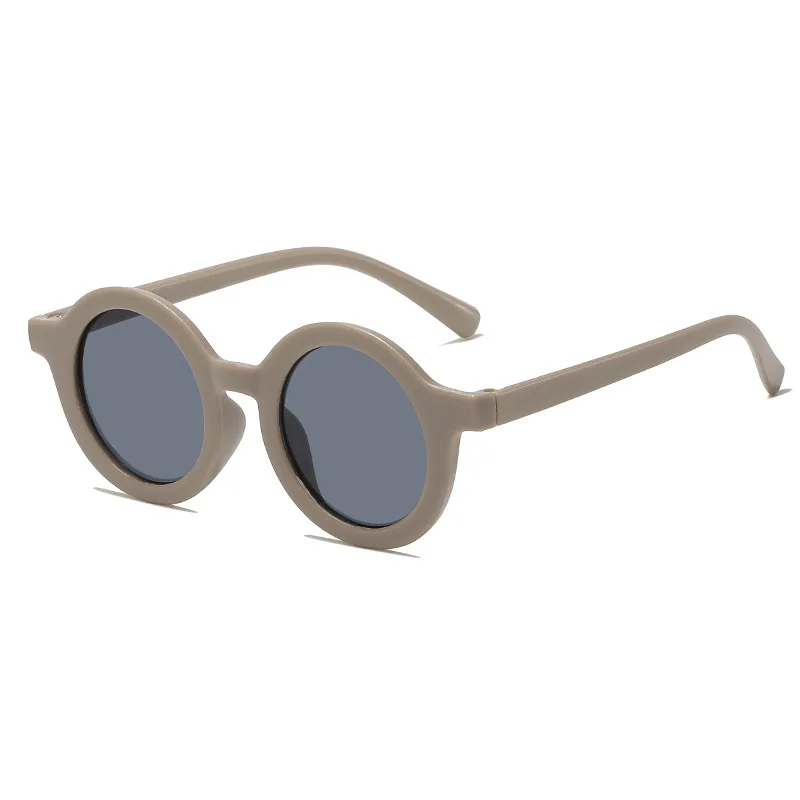 Fashion sunglasses New Fashion Round Frame Candy Colored Sunglasses for Baby Retro Solid Color Uv Protection Round Convenience Glasses for Children