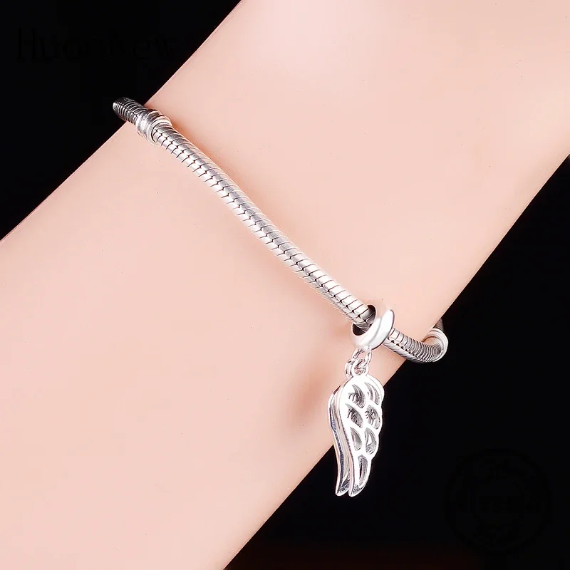 Fit Original Pan  Charm Bracelet 100% 925 Silver Angel Wings Grandma Dad Mum Sister Bead Making Women Memory Berloque 2024 5