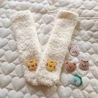 Korean Baby Socks Long Warm Thicken Cartoon Bear Rabbit Floor Socks for Boys Girls 4