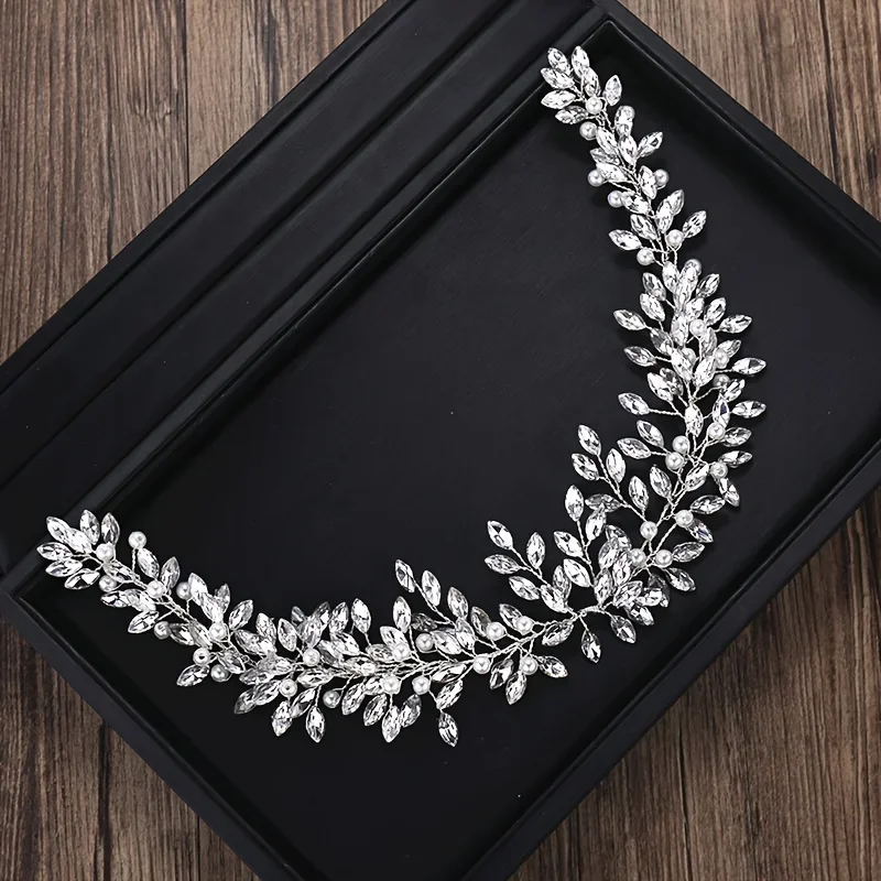 Crystal Pearl Headband Tiara Party Rhinestone Hair Vine Band Bridal Wedding Hair Accessories Jewelry Crown hair accessories,bridal hair accessories,crown headband,bridal jewelry set