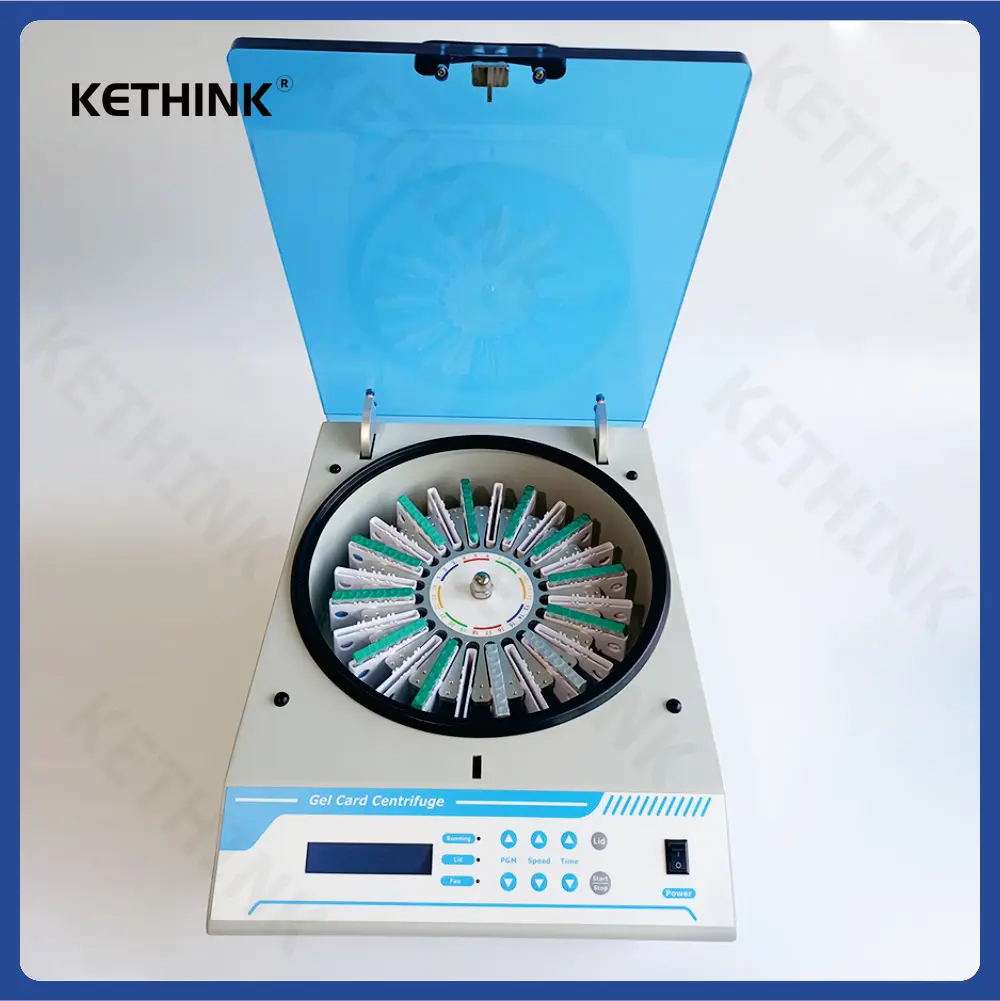 Serology Centrifuge KETHINK KT-BMC1000-24 Desktop Gel Card Clinical Centrifuge 2200rpm 24 Cards