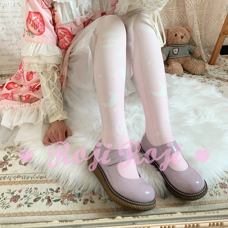 Fashion Lolita Socks for Women Spring Summer Tube Socks Velvet Print Knee Socks Lolita Japanese Stye Thigh High Stockings