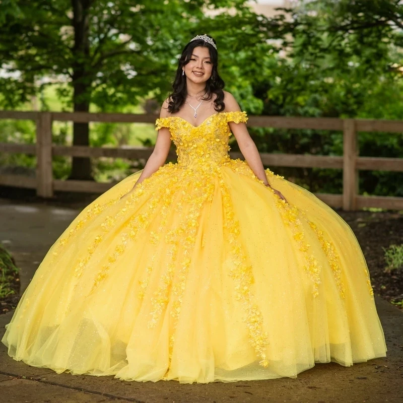 Vintage Sunny Yellow Strapless Sweetheart Satin Sweet 15 Quinceanera Ball Gown DP8009