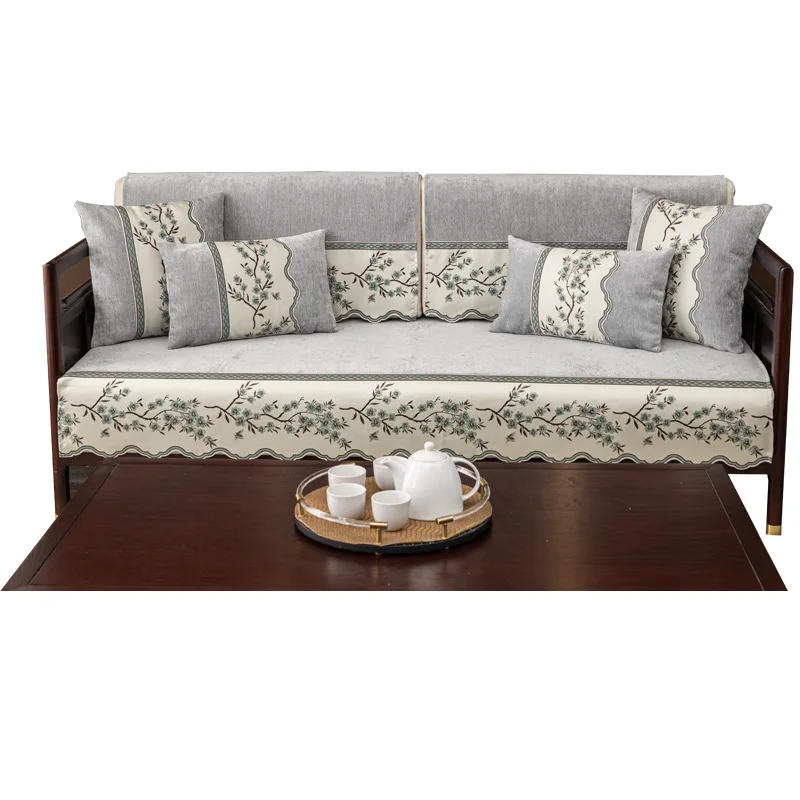 Chinese Lace Sofa Covers Jacquard Sofa Cushion Exquisite Embroidery Antiskid Combination Sofa Towel Covers for Living Room Decor 5
