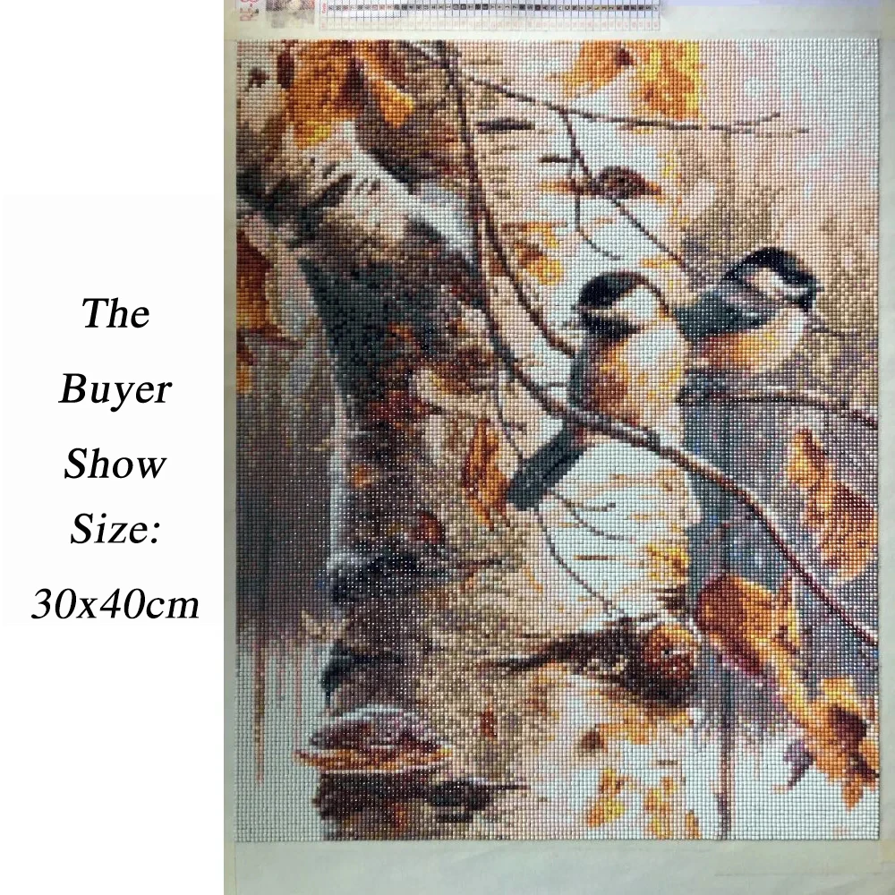Diamond Painting AZQSD Diamond Painting Bird Snow Cross Stitch Rhinestones 5D Diamond Embroidery Winter Animal Mosaic Needlework Home Decor