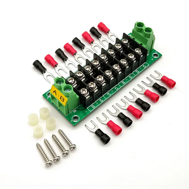 DIN Rail Mount 2x8 Position Screw Terminal Block - Power Distribution Module, 250V 40A, 35mm Rail Compatible