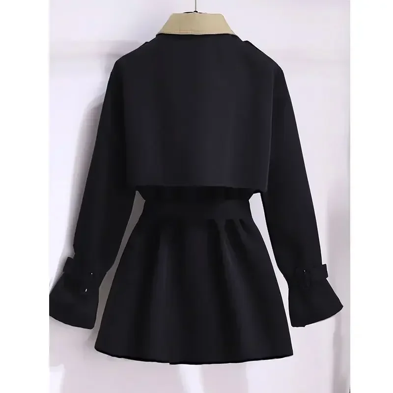 

Black Trench Coat Women's Short Spring and Autumn 2023 New Korean Version Age Reducing Fashion Casual Elegant Women's Jacket