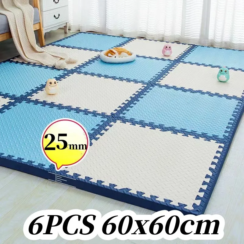 Puzzle Mat Baby Play Mat 60x60cm 6PCS Baby Game Mat Thick 2.5cm Baby Mat Playmat Tatame Floor Mats Soft Play Mats Gym Foot Mat