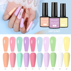 Mocmaki Gel Nail Polish Set with Base & Top Coat - 10 - Piece Semi - Permanent UV LED Soak - Off Lacquer Kit (2)