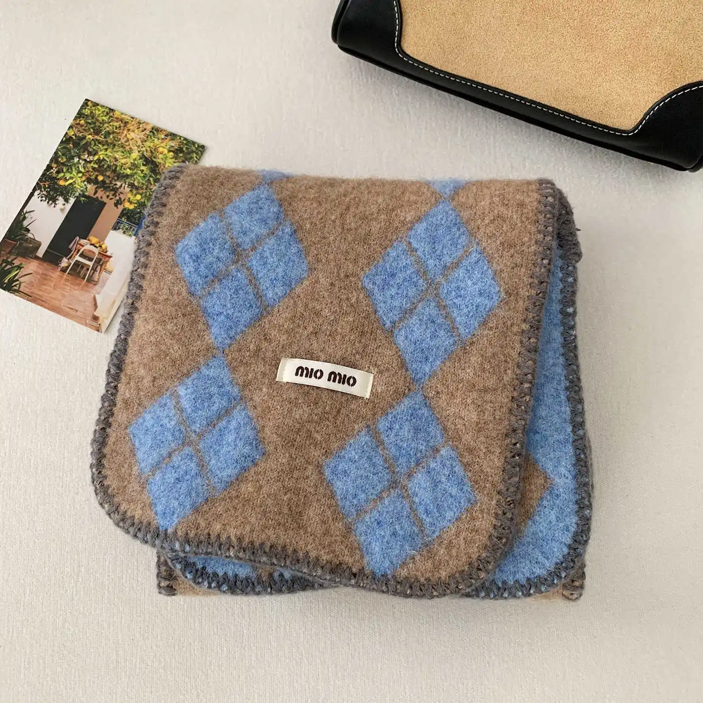 Sky Blue Diamond Plaid