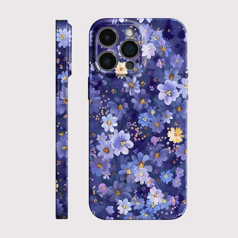 Blue Flower Hard Cover Phone Case - Stylish and Durable Protection