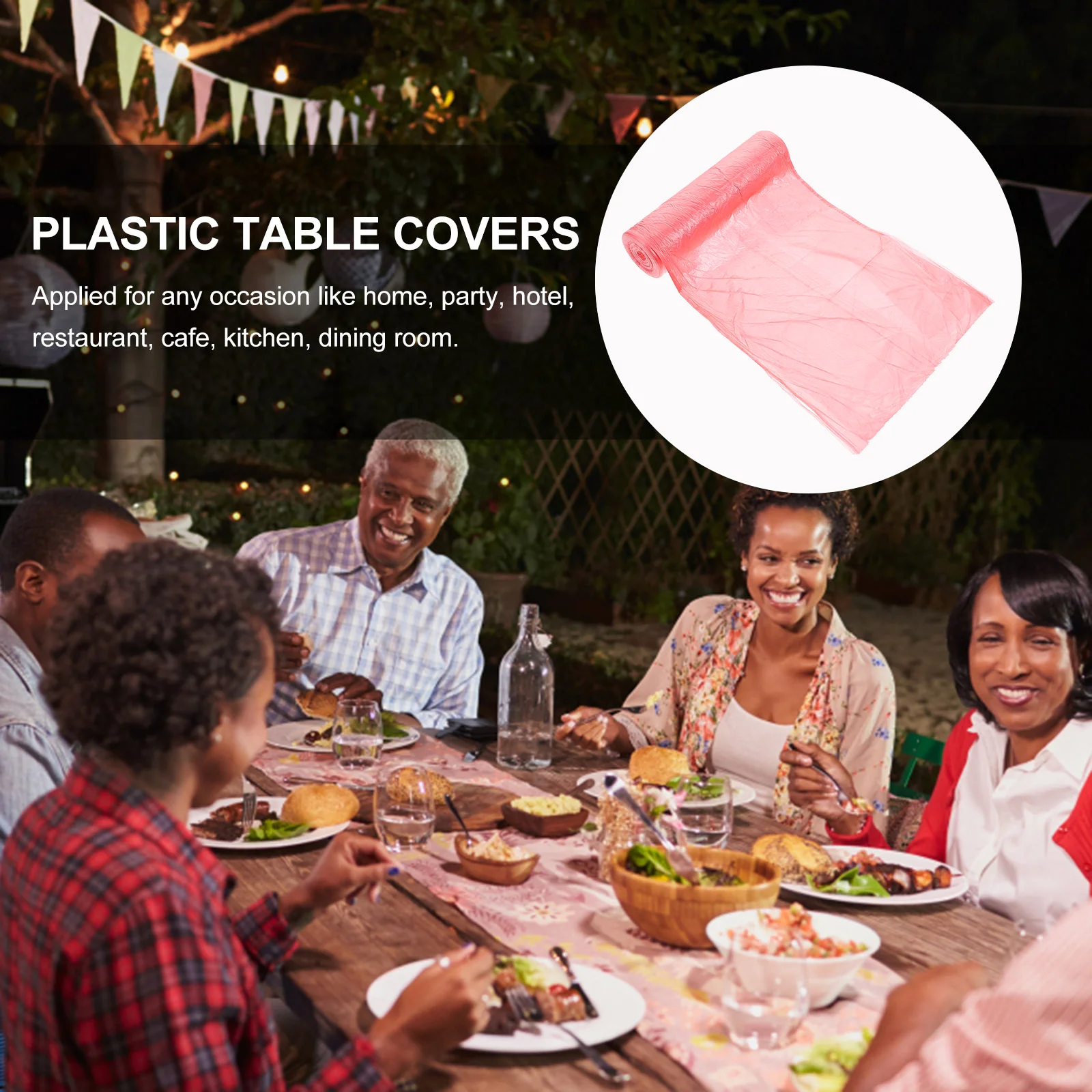 Roll/20pcs 180/200cm Disposable Tablecloth Plastic Thin Film Table Covers
