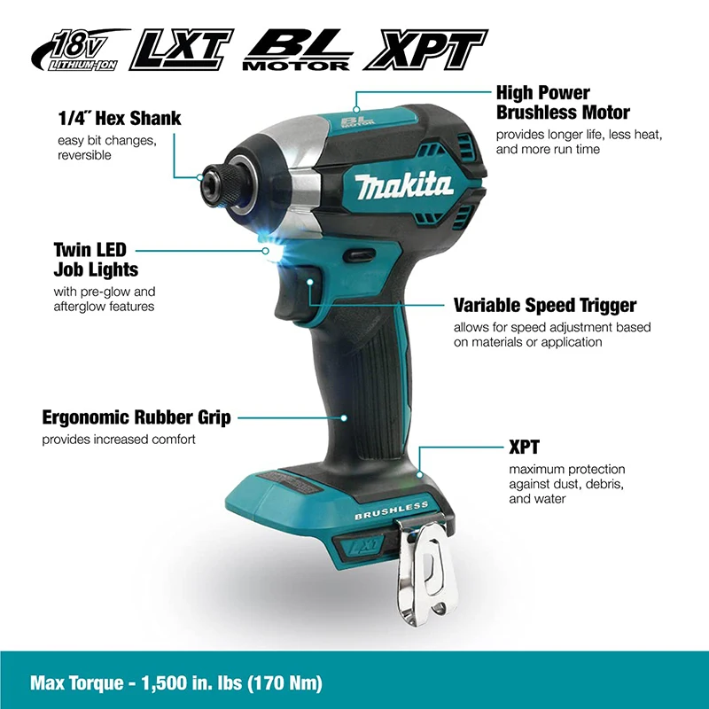 Drill Makita Dtd153 Makita DTD153Z 18V LXT Brushless Impact Driver