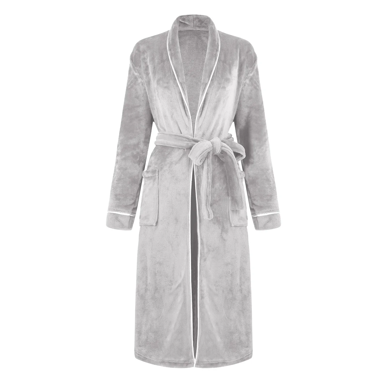 

Women Men Kimono Bathrobe Gown Autumn Winter Couple Warm Thick Coral Fleece Nightgown Loose Thick Sleepwear Soft Flannel Robe