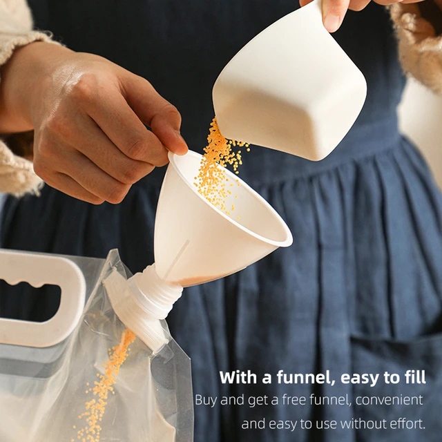 Shimoyama 1/5/10Db Gabona Lezárt Táska Nedvességálló Átlátszó Konyhai Tároló Táskák Hordozható Élelmiszer-Minőségű Rizsbab - Image 3