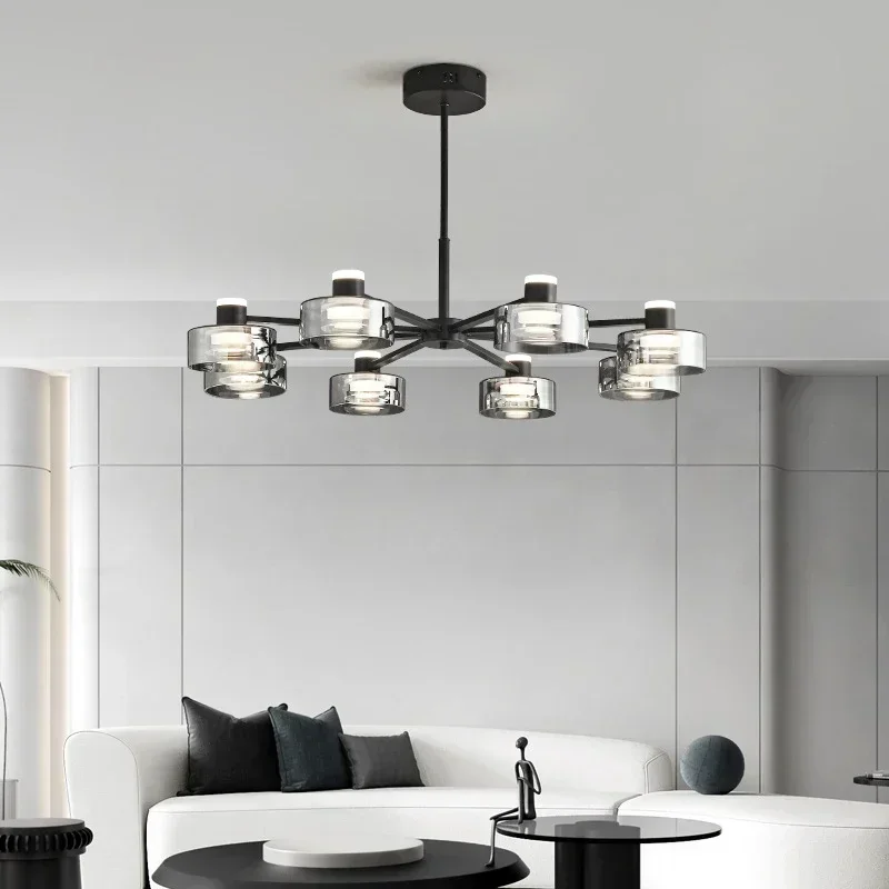 

Modern Minimalism Circle Glass Chandelier Living Dining Room LED Pendant Lights Decoration Home Lustre Lamps Lighting Luminaire