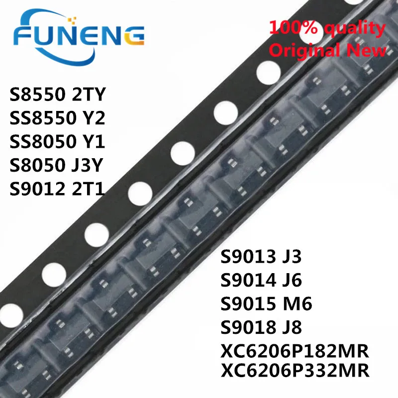 50 piezas S8050 S8550 SS8050 SS8550 S9012 S9013 S9014 S9015 S9018 J3Y