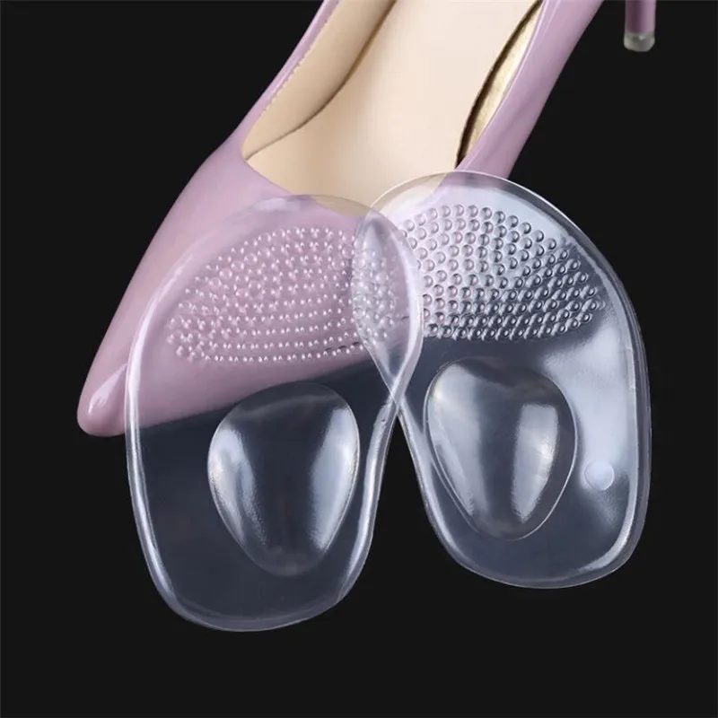 

1Pair High Heel Shoes Front Forefoot Half Sole Pads Insert Ball Comfy Silicone Insoles Cushion Foot Care Forefoot Insoles