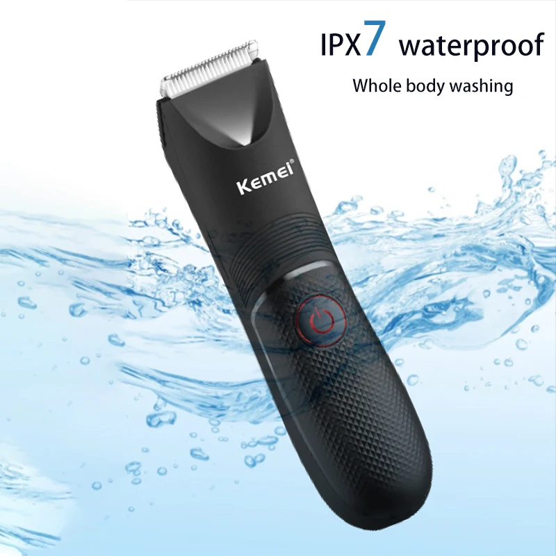 Kemei Groin Area Hair Trimmer Lawn Mower Ceramic Blade Waterproof Wet Dry Clippers Pubic Armpit Body Hair Hygiene Razor KM-1838 5