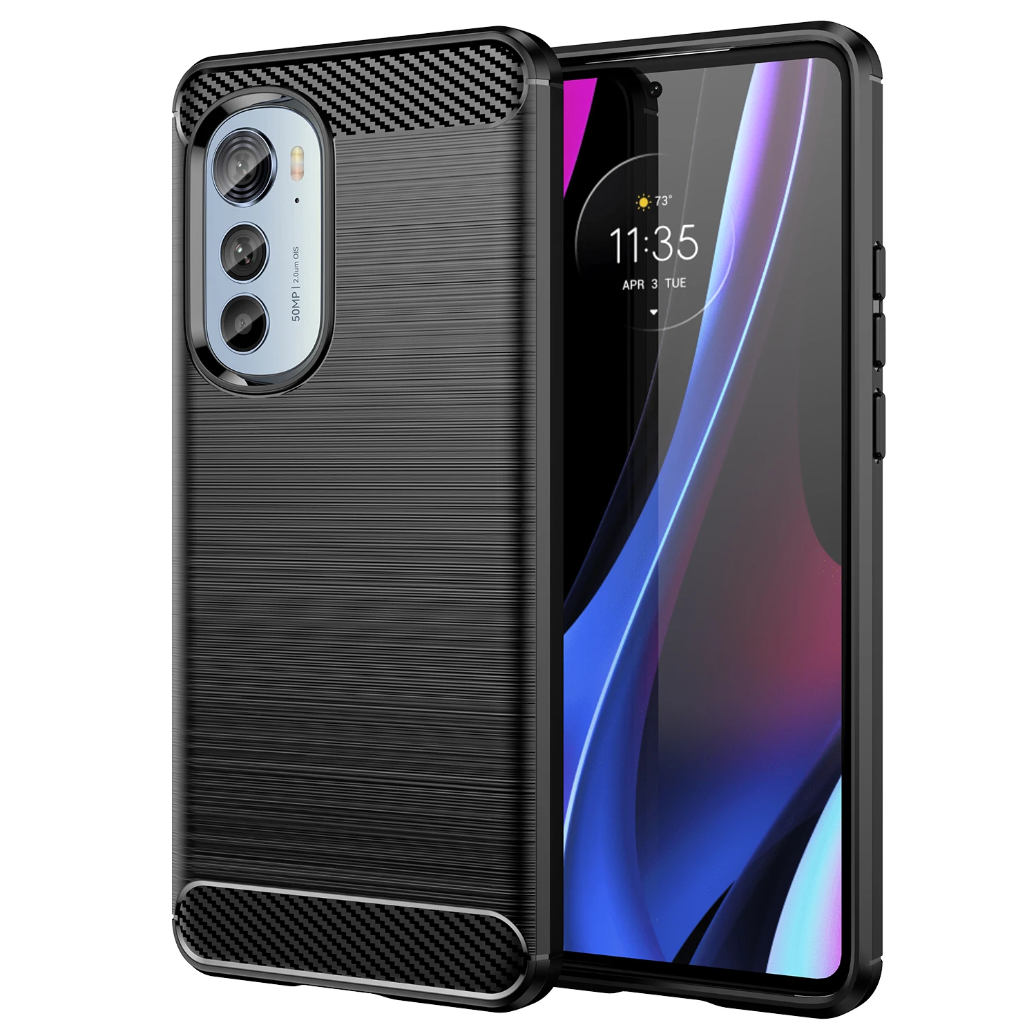 Sleek Matte Carbon Fiber Soft Silicone Phone Case