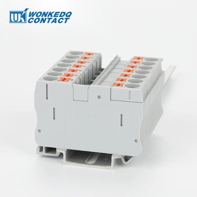 100Pcs D-PT 6 Ende Abdeckung Direkte Montage Für PT-6 Push-in Anschluss 6mm ² Draht Din Rail Terminal block D-PT6 Barriere Platte – Detail 6