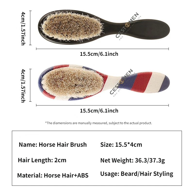 Barber Shaving Beard Brush Removal Neck Dusting Horse Hair Brushes Face Mustache Salon Cleaning Styling Tools