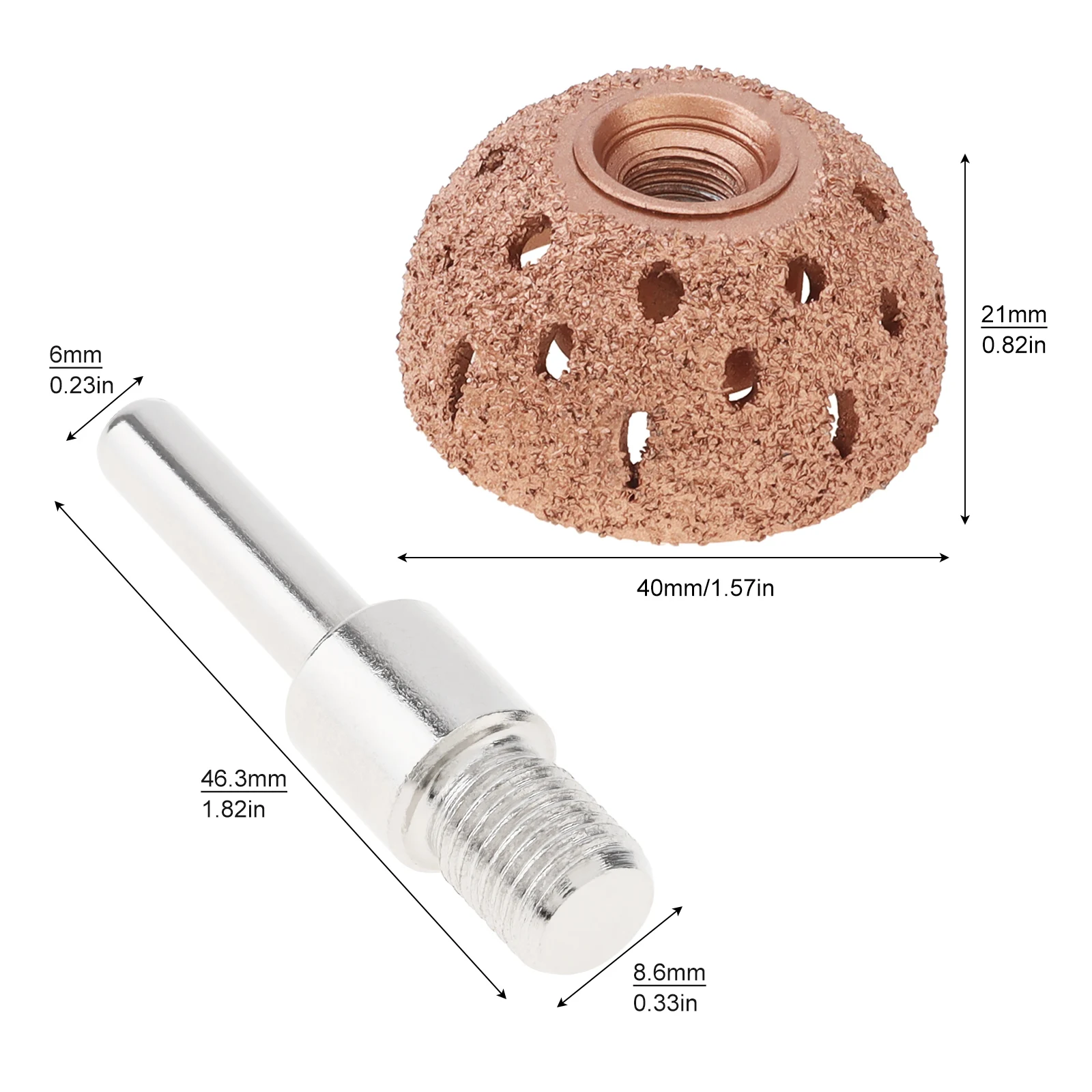 텅스텐 스틸 자동차 타이어 수리 도구, 자동차 자전거 타이어 연마 도구, 그라인딩 헤드, 거친 모래 표면 라운드 로드, 40mm