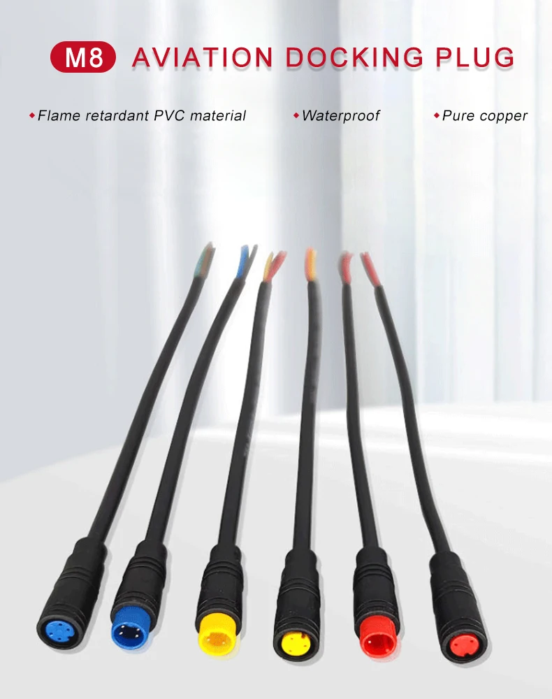 5/20 SET M6/M8 2 3 4 5 6-poliger Julet Elektrofahrrad-Steckverbinder, weiblich/männlich, für Kabel, Scooter, Signalkabel, wasserdicht – Detail 1