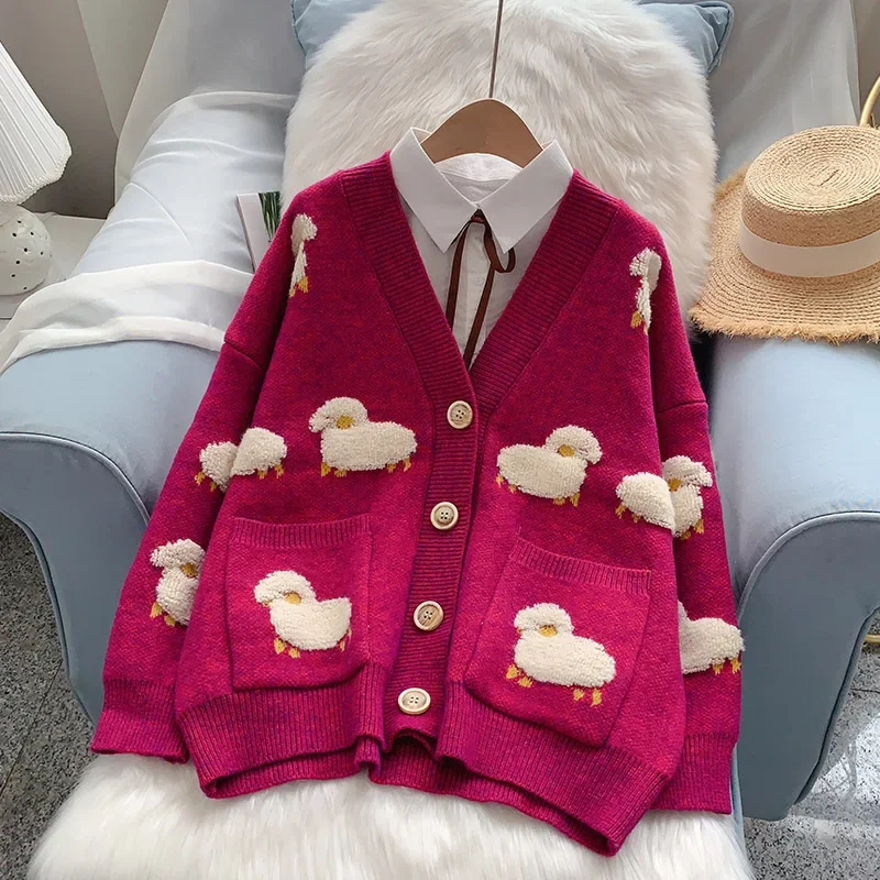 HAPPY SHEEP 売れ筋商品|||ハッピーシープ ニット&セーター アウター レディース Sweaters Red Sweaters Sheep | Knitted Sheep Sweater Women | Sheep